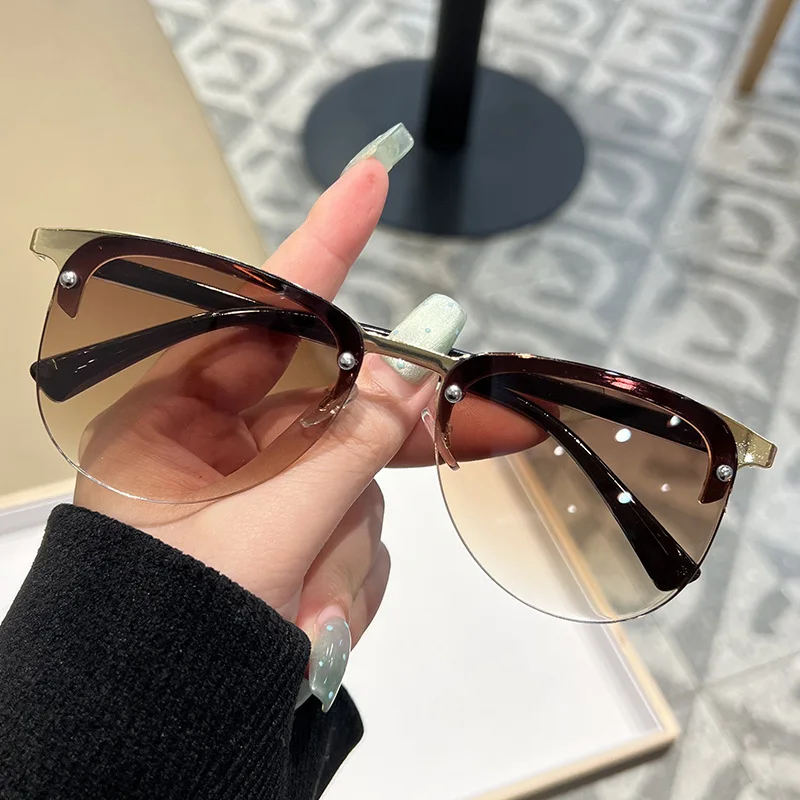 

Rimless Rectangle Sunglasses Women Men Fashion Gradient Punk Square Sun Glasses Trendy UV400 Driving Shades Frameless Eyewear