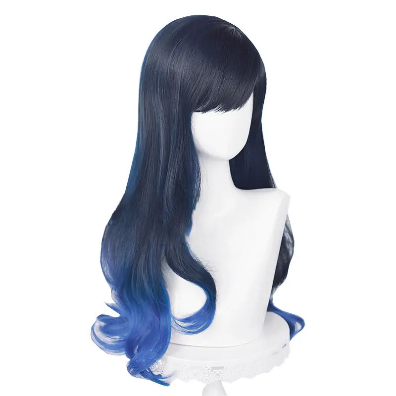 Shiraishi An Black Mixed Blue Synthetic Wig