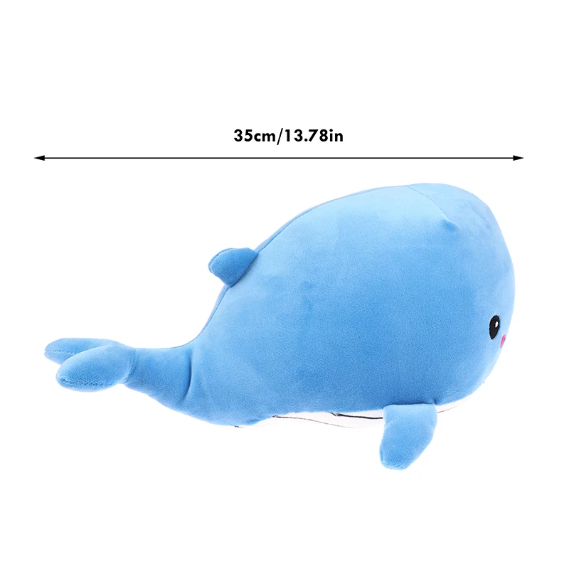 Cartoon Whale Plush Toy, Dolphin Doll Recheado Macio, Almofada Travesseiro, Decoração de Casa, Kid Gift, 35cm