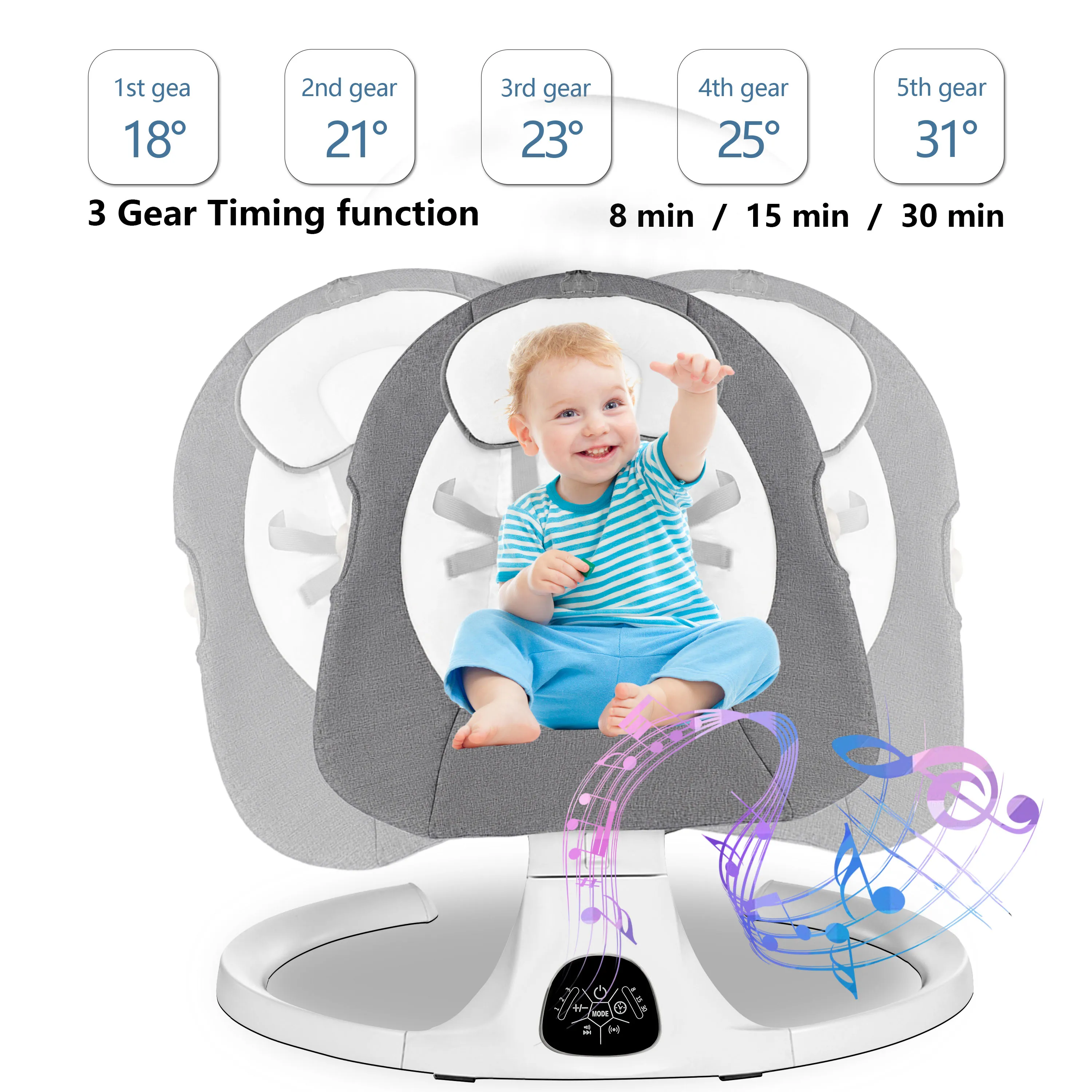 Foldable Baby Rocking Chair Soothing Sleeping Aid Newborn Recliner Cradle Bed Non Slip Shock Absorbing Comfort Chair