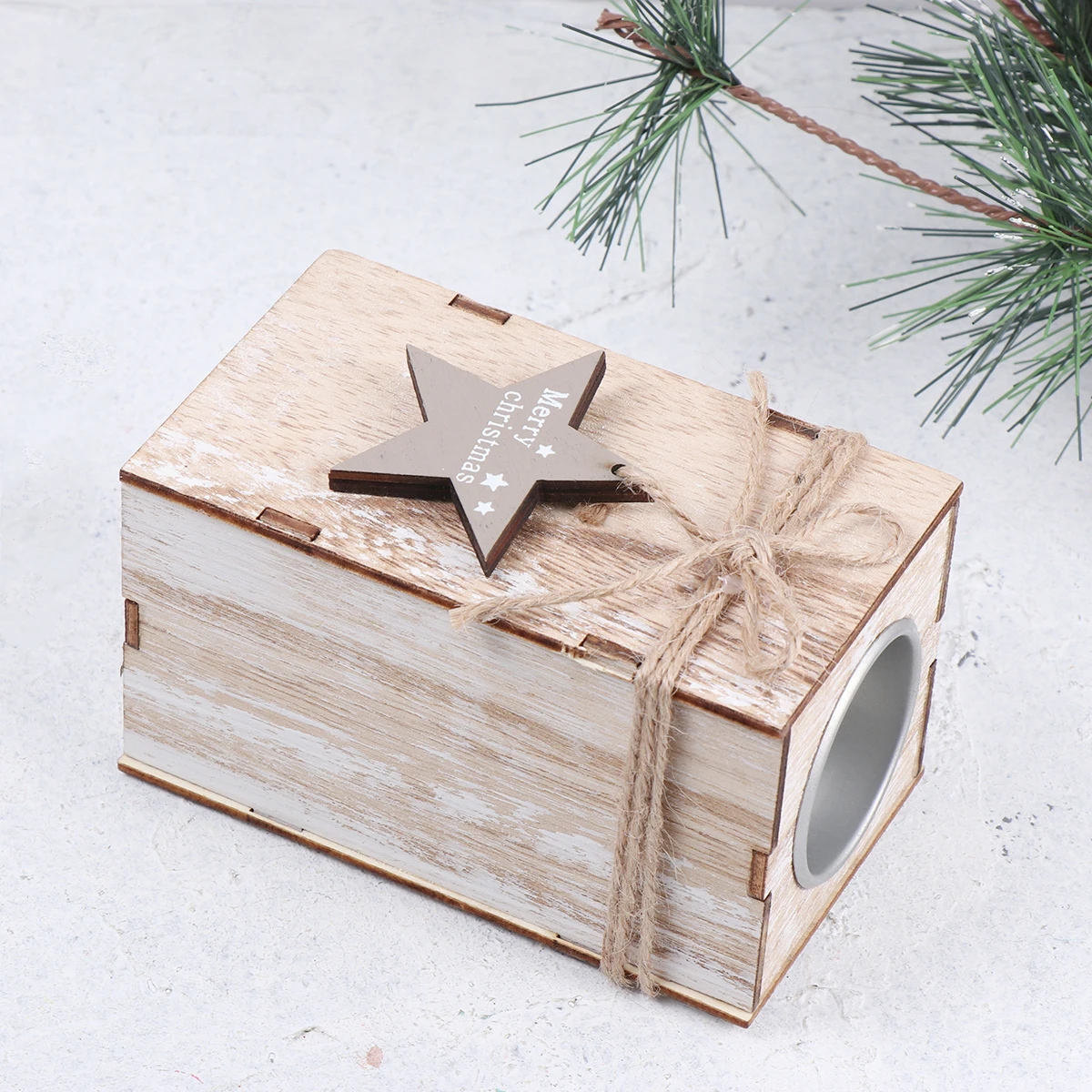 

Creative Wooden Candlestick 7X12Cm Mini Iron Votive Holder For Christmas Romantic Nights Home Wedding Party Decoration Reusable