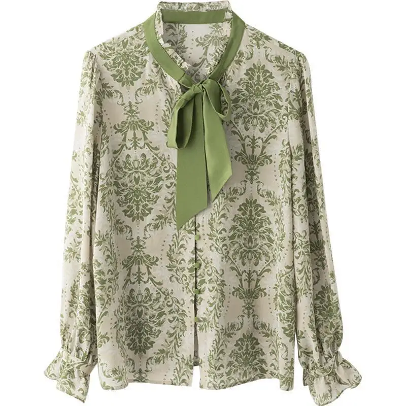 

Spring New Women's Slim Fit Bow Tie Shirt YY30