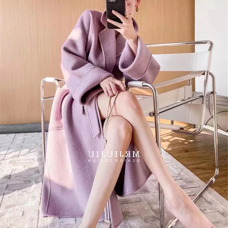 

2023 Woolen fur,New ladies Luxury Real Cashmere Wool Woolen trench coats Ladies fashion natural woolen coats Streetwear