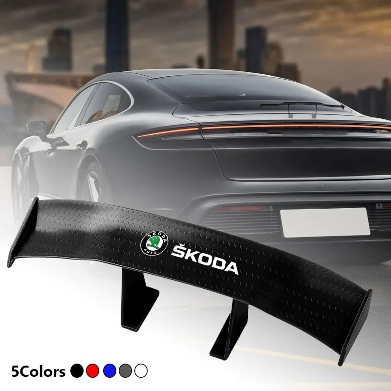 Carbon Fiber Car Mini Rear Spoiler Mini Small Wing Model Decoration for Skoda Octavia A5 A7 Fabia Superb Kamiq Rapid Yeti Citigo