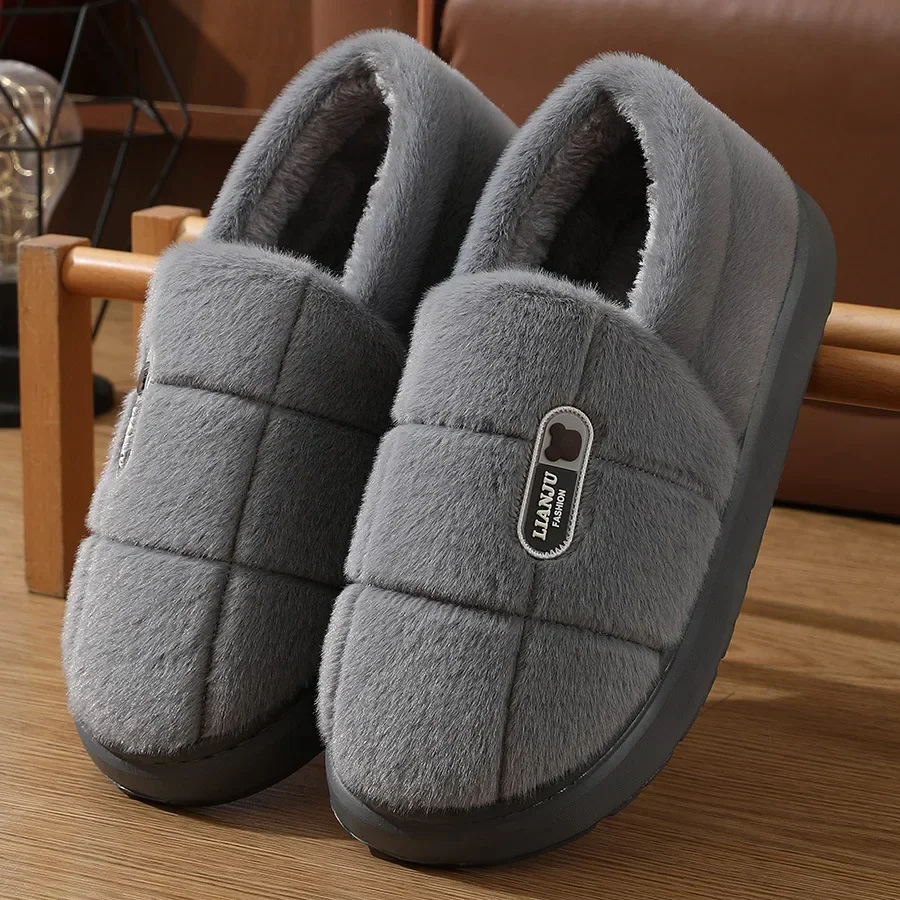 Shoes For Men 2025 New Plus Size Women's Cotton Slippers Winter Warm Thick Bottom Fleece Slippers 45 46 47 48 Cotton Drag