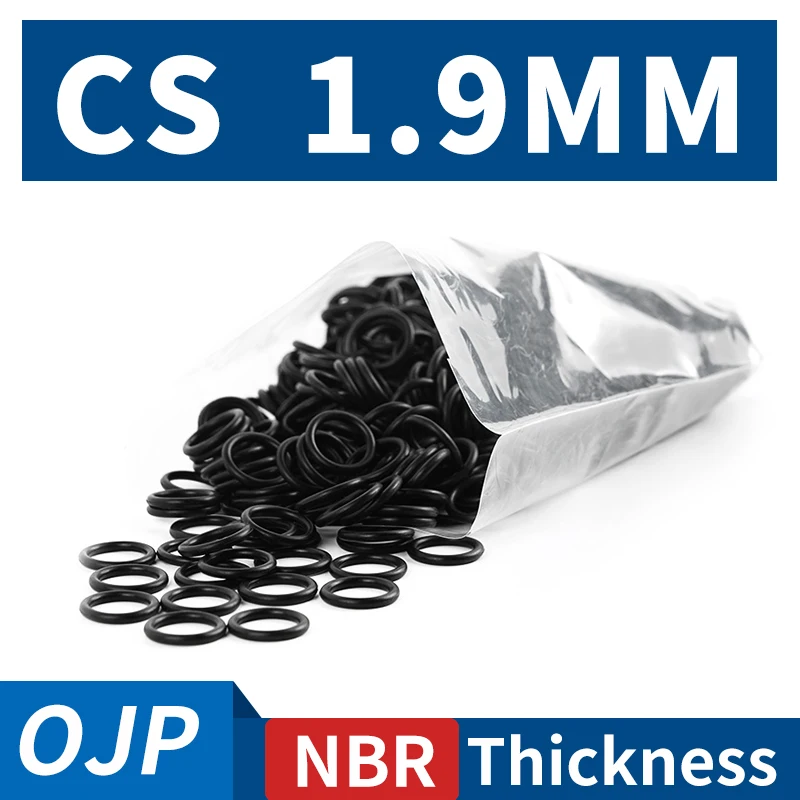 Thickness CS1.9mm Black NBR Nitrile Rubber O-rings Seals Gasket Washer Temperature Resistant Wear-resistant Oring