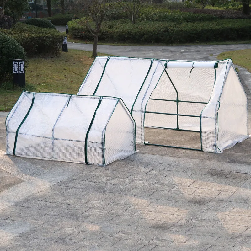 

120X60X60CM Portable Home Tunnel Mini Greenhouse Thickened Clear Cover With Frame Plant Growth Tent Roll-Up Zipper Door