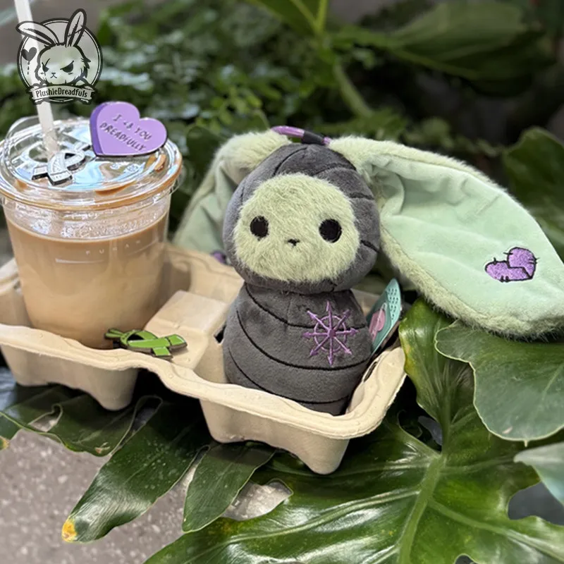 Plushie Dreadfuls Silkworm Bunny Plushie Super Soft Stuffed Toy Bag Charm Keychain Hanging Car Decor Ideal Gift For Adults