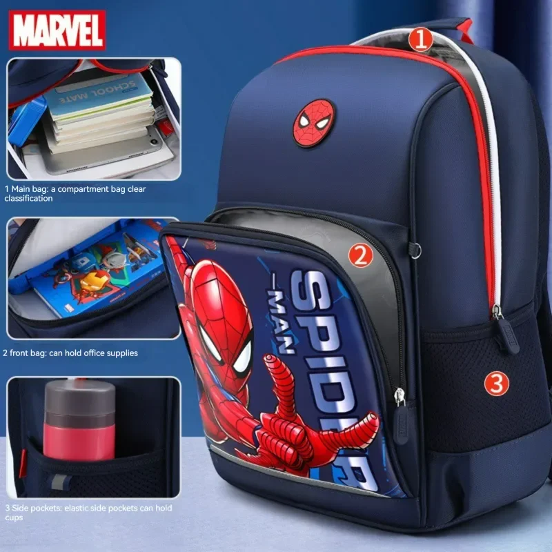 Disney Marvel Genuine CHILDREN\'S School Bag for Elementary School Students Grades 1-3 Light and Large Capacity Boys\' School Bag