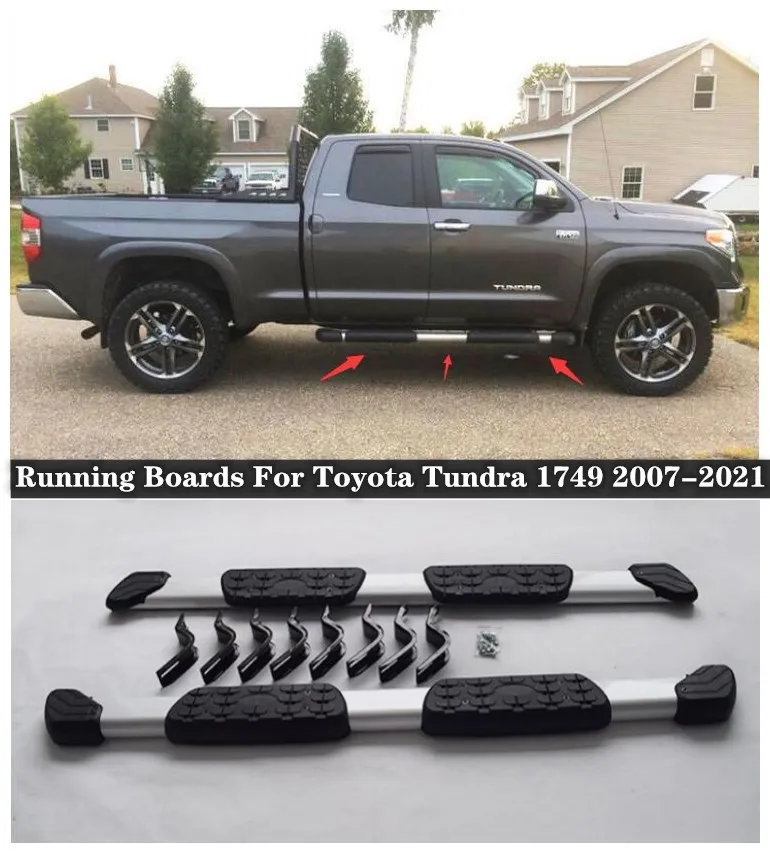 For Toyota Tundra 1749  2007-2022 High Quality Aluminum alloy Running Boards Side Step Bar Pedals