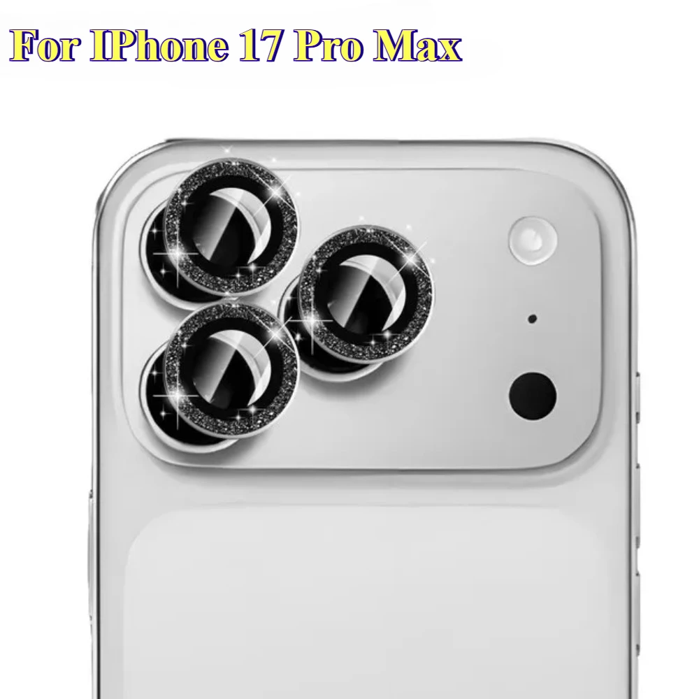 Luxury Bling Hawkeye Diamond Design Camera Film For IPhone 17 Pro Max 17Air 16 15 14 Plus HD Anti-scratch Rugged Lens Back Cover