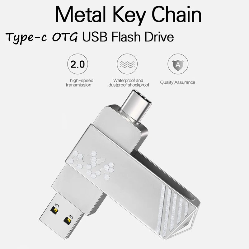 Baru Tipe-c 2 In 1 OTG 128GB 64GB Flashdisk USB Kecepatan Tinggi Flash Drive OTG Pen Drive 64GB 128GB 2 In 1 Tipe C OTG USB Flash Drive