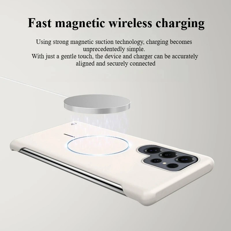 Premium Slim Frameless Matte Anti-Drop Phone Case for Samsung Galaxy S25 S24 FE S23 S22 Ultra Plus Magnetic Wireless Charge Case view 4