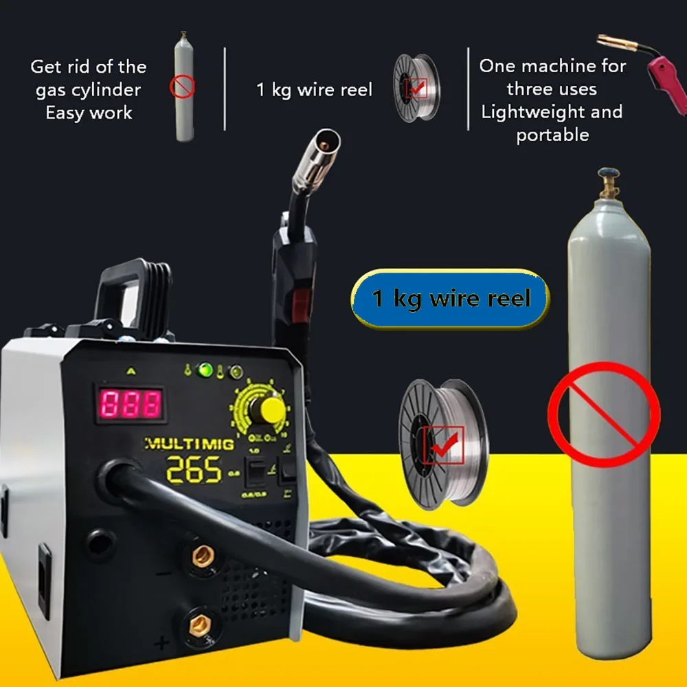 265A MMA Welding Machine 3 In 1 MIG Welder Semi-Automatic Inverter TIG Argon ARC Gas-Less Welder 3 In 1 Synergy Welding Machine