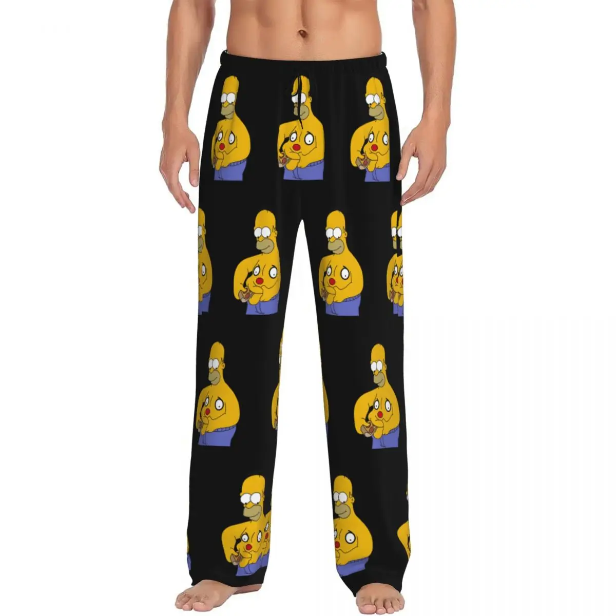

Custom Print Simpsons Pajama Pants Men's Animated Sitcom Sleep Sleepwear Bottoms with Pockets