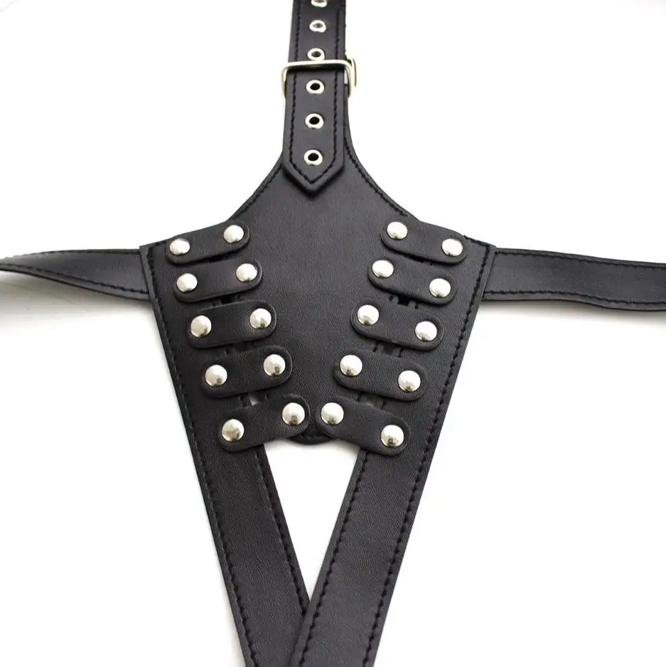 Restraint Leather Harness Fetish BDSM Bondage Slave Collars Female Chastity Belt Adult Sex Toys For Couples/Women S2643