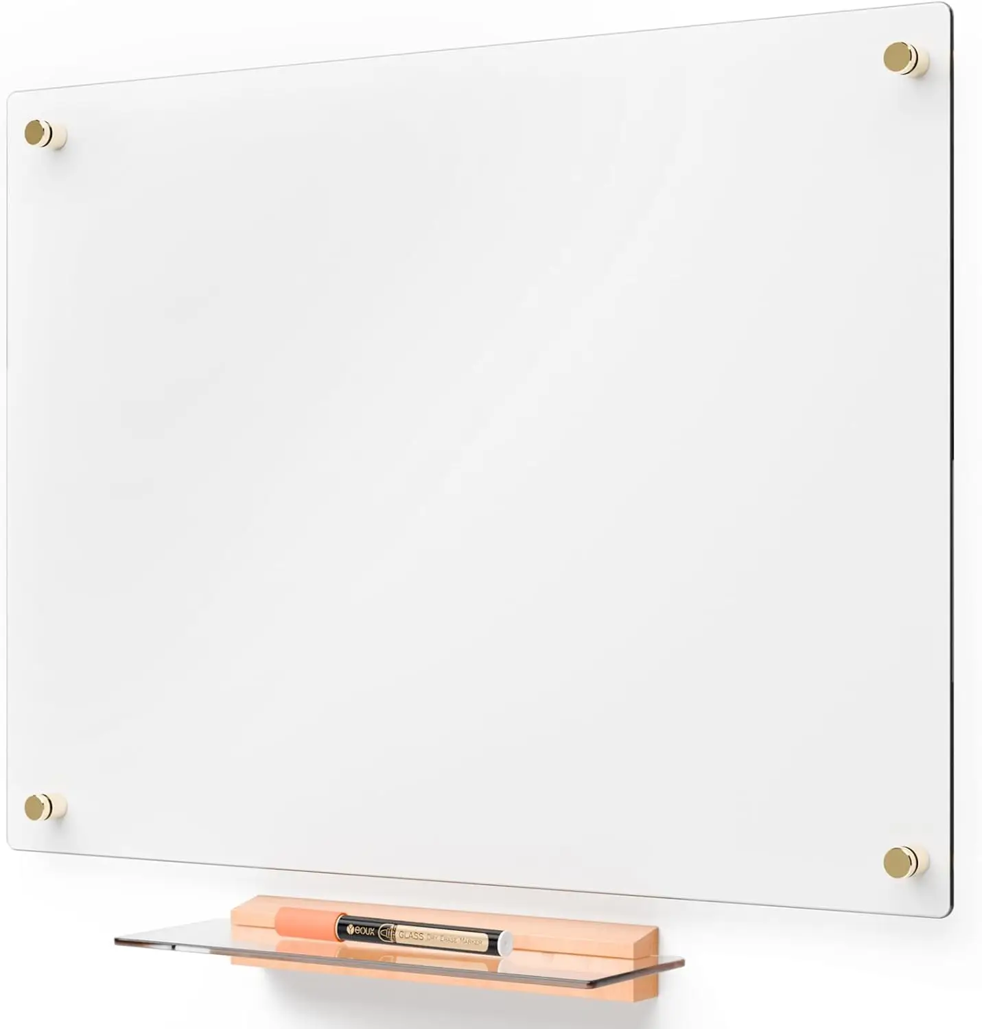

Ultra Clear Glass Dry Erase Whiteboard 17x23 with Floating Marker Tray, Non-Magnetic for Kitchen Home Office