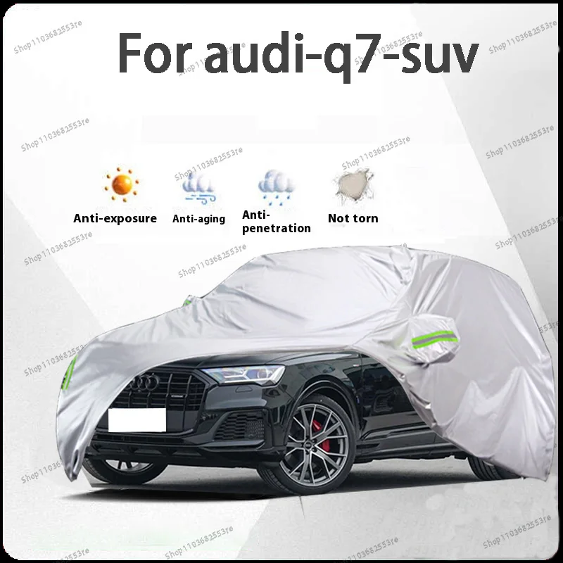 

Чехол для автомобиля Audi Q7 Fit — водонепроницаемый, пылезащитный, солнцезащитный козырек (УФ), снегозащитный | Серебряное полное покрытие с защитой в течение всего дня
