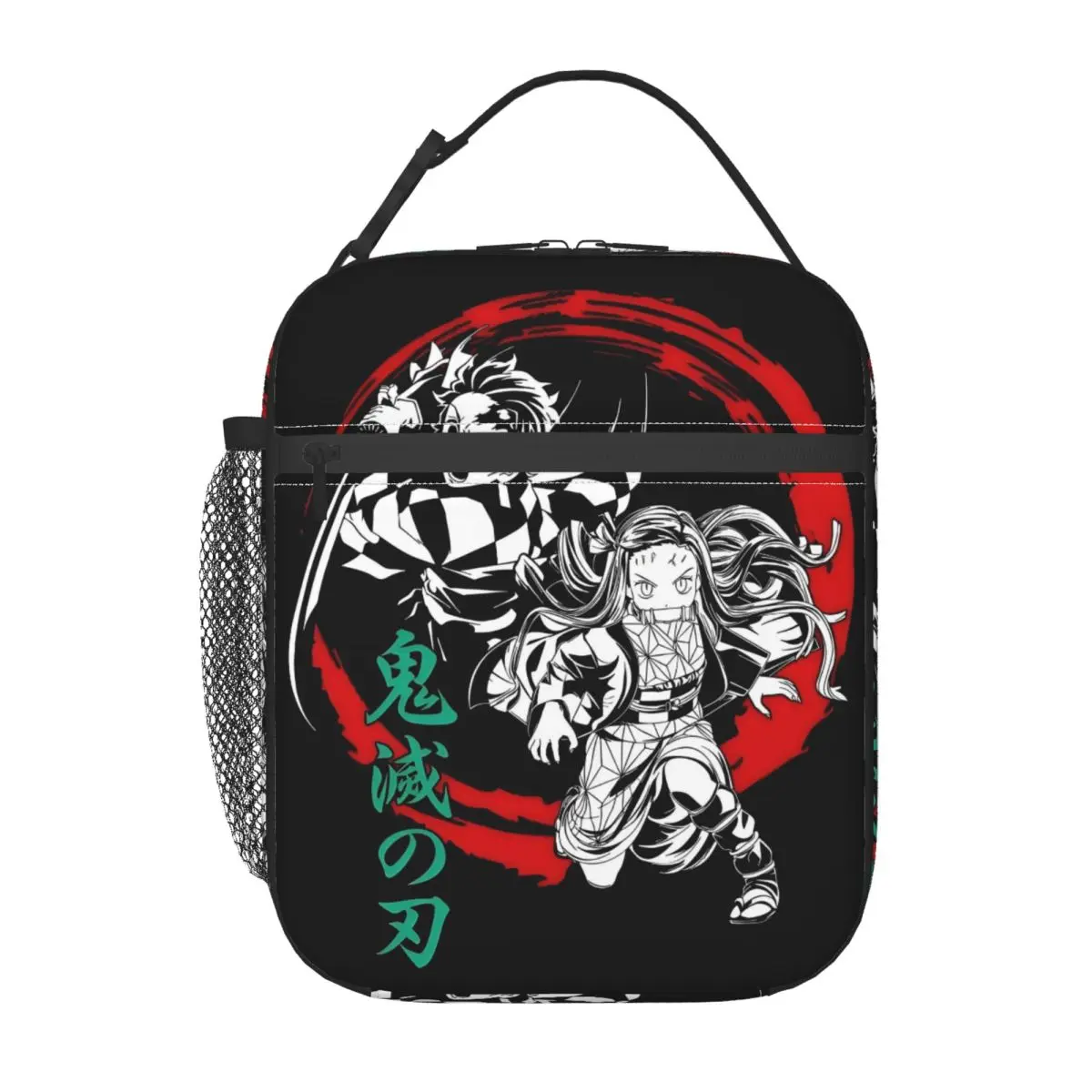 Custom Tanjiro And Nezuko Portable Lunch Boxes Multifunction Demon S-Slayer Thermal Cooler Food Insulated Lunch Bag School view 2