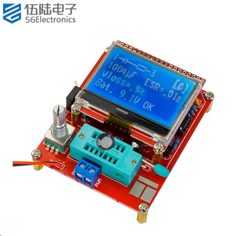 Graphic Transistor Tester DIY Kit LCR Triode ESR PWM Square Wave Signal Assembly Parts