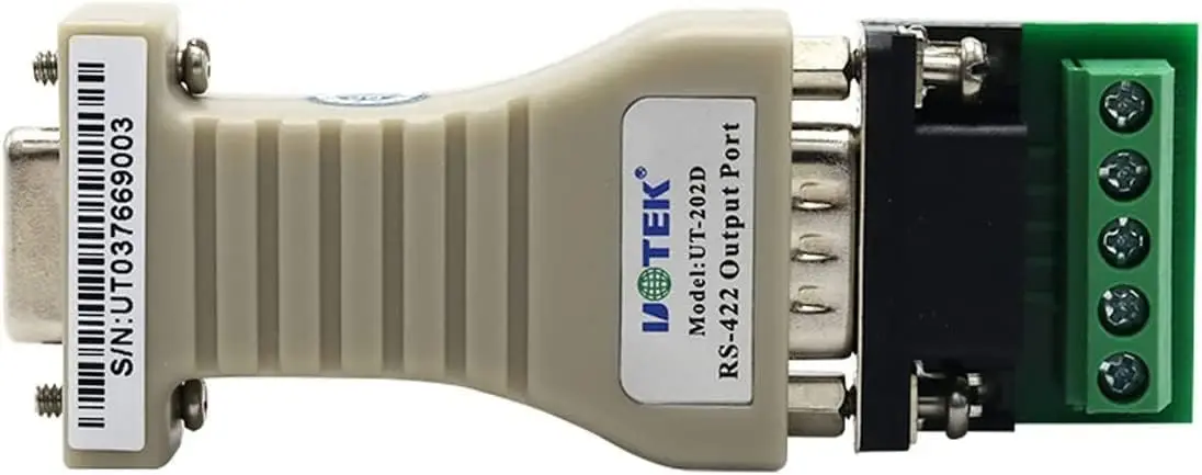 UT-202 RS-232 to RS-422 Mini-Size Serial Adapter, 300bps-115.2Kbps, Hot-swappable, Plug & Play