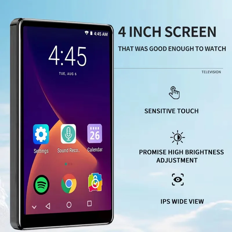 

Q8 MP3 MP4 Player Bluetooth Speaker MP3 MP4 Music Player WIFI MP3 Player HIFI Walkman Android 8.1 4 Inch Touch Screen 8-core CPU