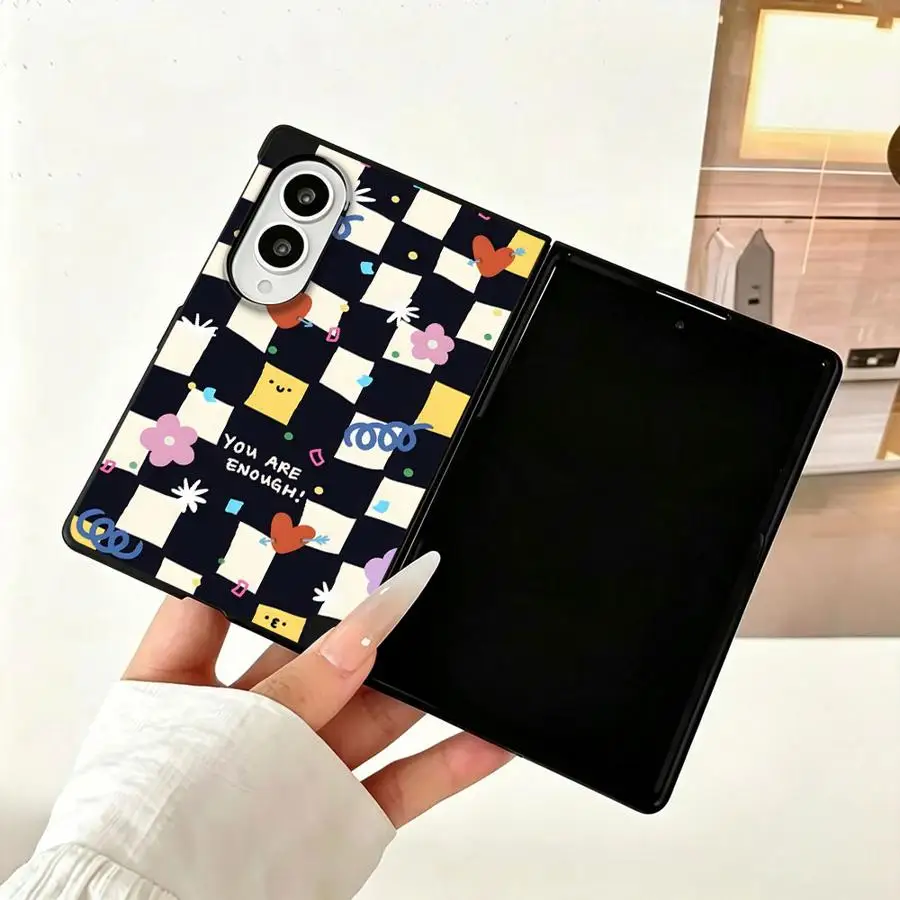 Creative Grid Pattern Luxury Phone Cover Case for Samsung Galaxy ZFold8 Z Fold8 Wide Z Fold 8 ZFold Wide