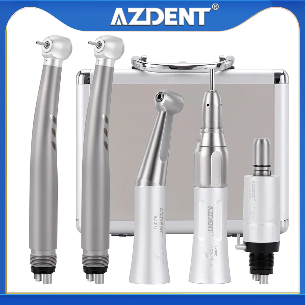 

Azdent High and Low Speed Handpiece Kit LED Handpiece Integrate E-generator 135°C Autoclavable Low Noise