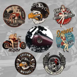 Motosiklet Sticker amerikan kartal şanslı kız eski okul çıkartmaları kask Biker araç çıkartması yakıt tankı Sticker Honda Vespa Bmw için