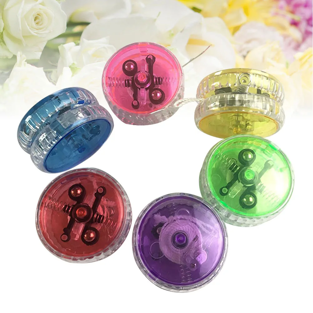 15pcs Flashing Yoyo Ball Luminous Yo Yos Glow In Dark Smooth Shiny Surface Wear Resistant Fun Indoor Outdoor Activity For Kids