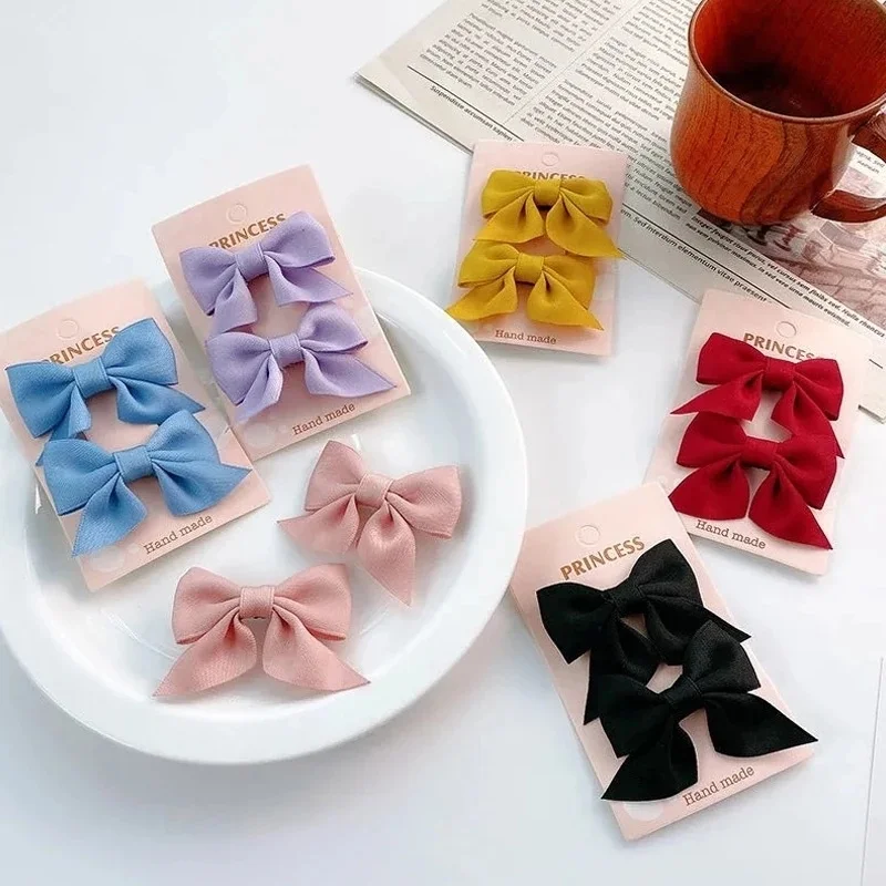 2022 New Cute Bow Headgear Sweet Little Girl Hair Accessories Summer Girls Net Red Clips Baby Hairpins Children Hair Clips Gifts