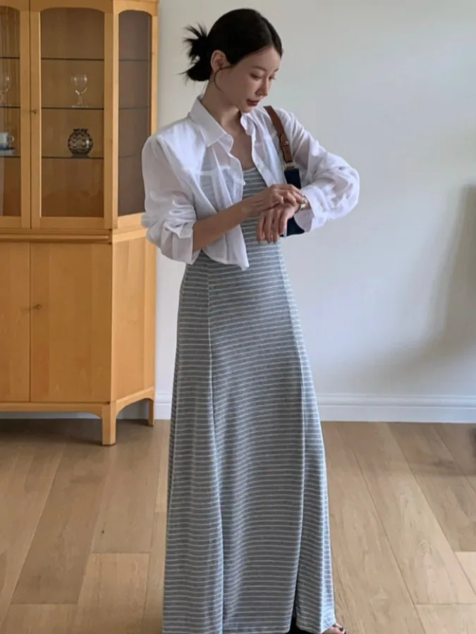 

Ele Bla Off-oulder Slim Fit Women's Dr Summer New Sle A-Line Long Skirt Commute Sle No-Sve Other Material 00
