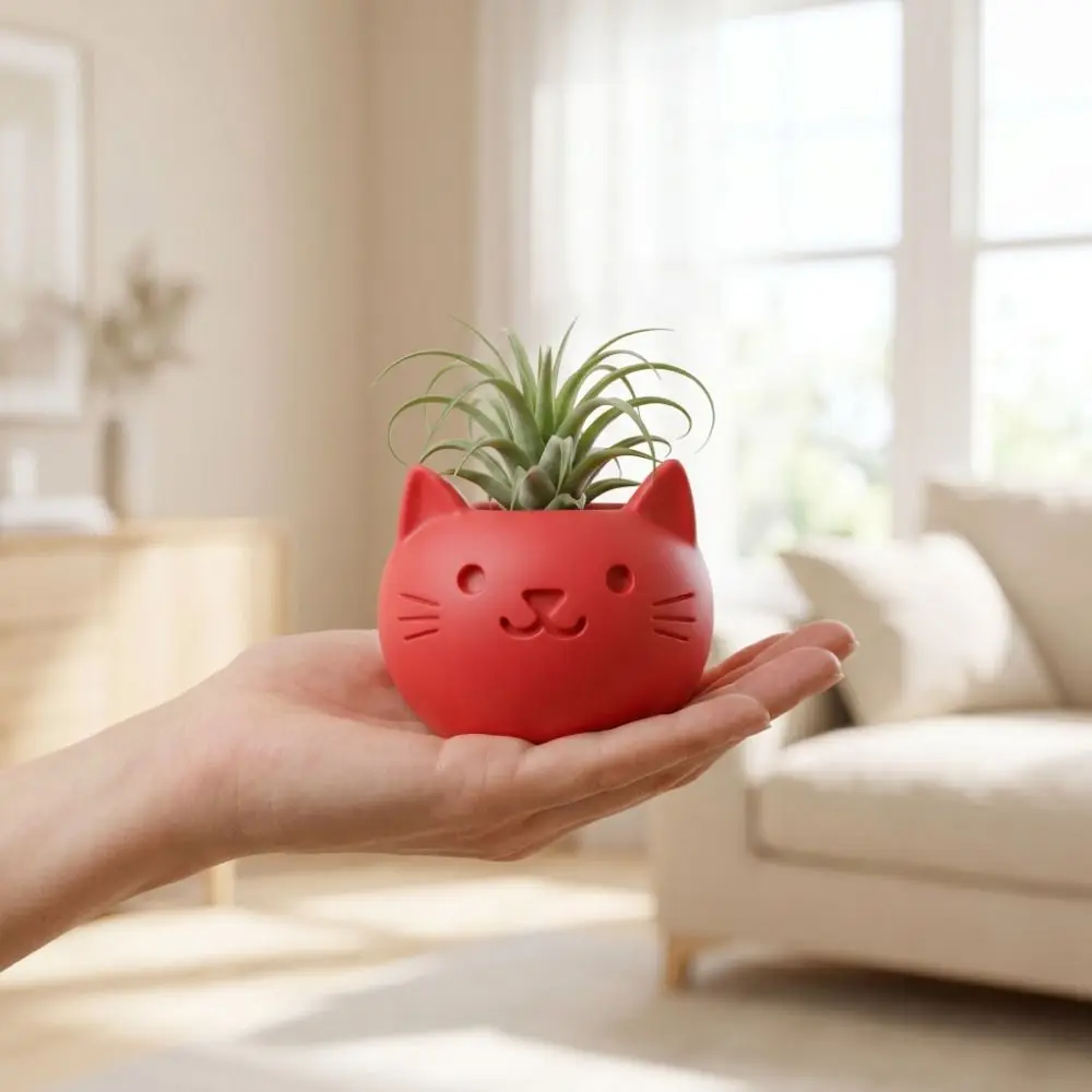 For Plant Lovers 3d Printed Cat Shaped Flower Pot Home Decor Ornaments Succulent Pot Mini Storage Box Plant Container Gift