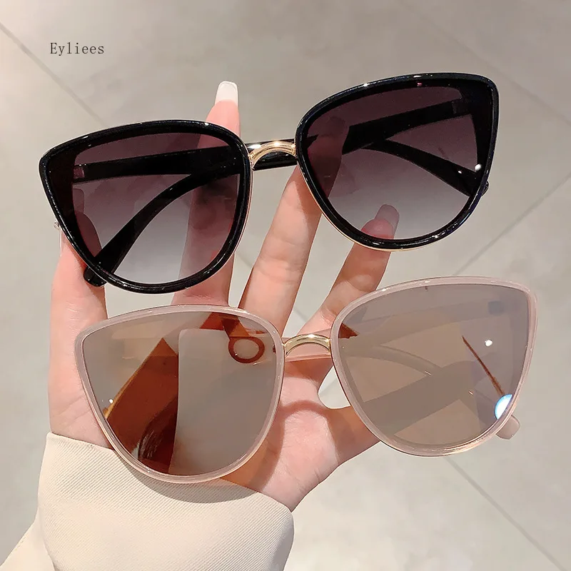 Luxury Brand Designer Vintage Sexy Ladies Cat Eye occhiali da sole donna per uomo occhiali da sole Trendy Punk Popular Mirror Pink Shades