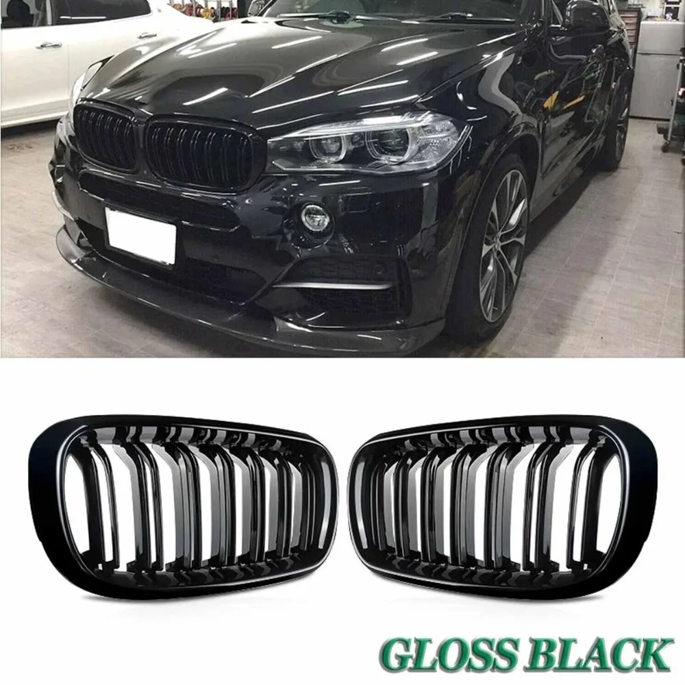 

Gloss Black Front Bumper Kidney Grilles For BMW F15 X5 F16 X6 2014-2018 Sport Grille Racing Grille Car Accessories