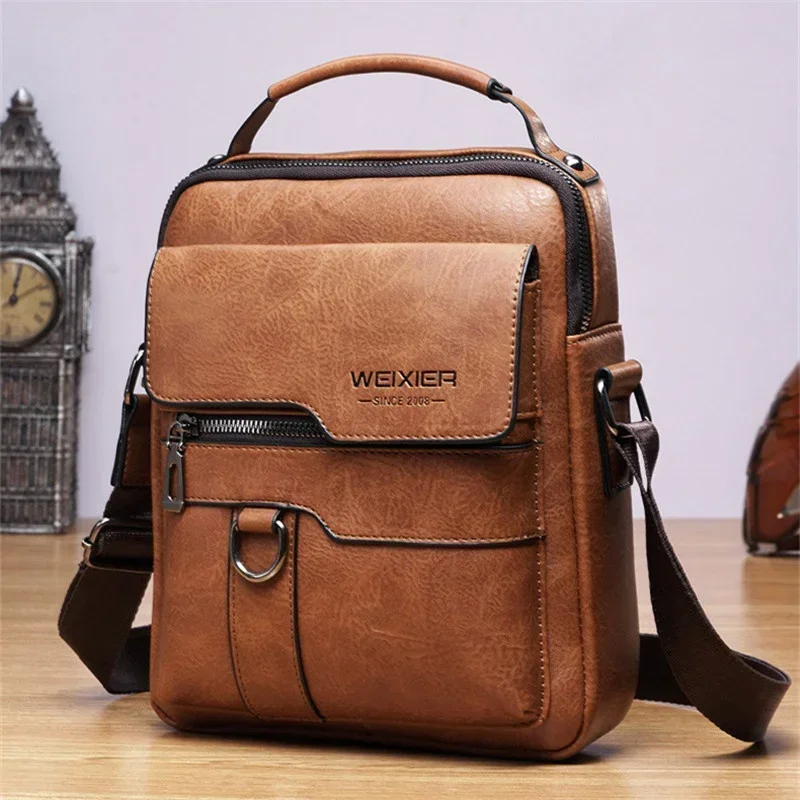 Men Crossbody Bag Men Shoulder Bags Zippers Handbags Large Capacity Artificial Leather Bag For Male Messenger Tote Bags