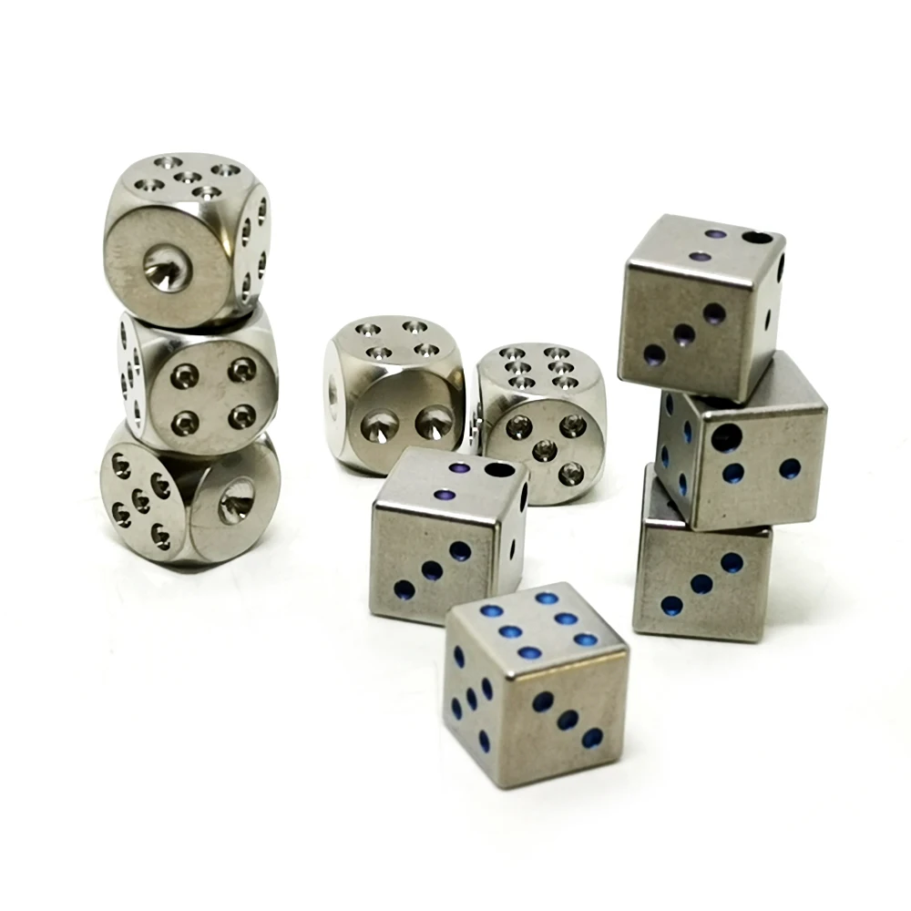 Titanium Alloy Dice, Six-Sided Dice, TC4, Outdoor Travel, Camping, Leisure Gadgets, A333, EDC