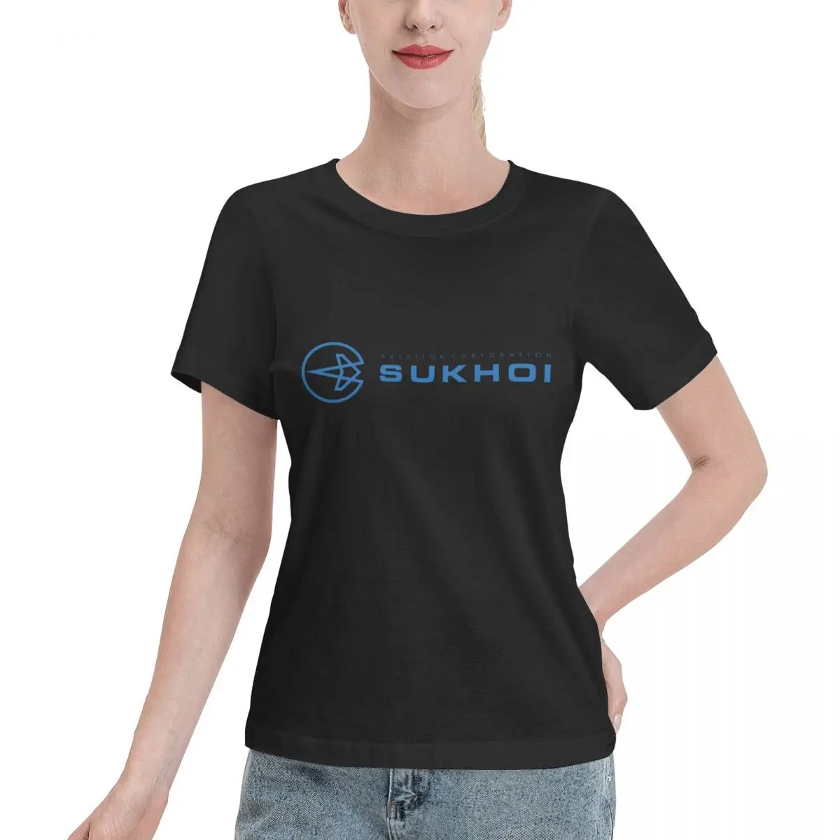 Corporation Sukhoi Tee-Shirts Cotton T-shirts Women Short Sleeve O-Neck Tops