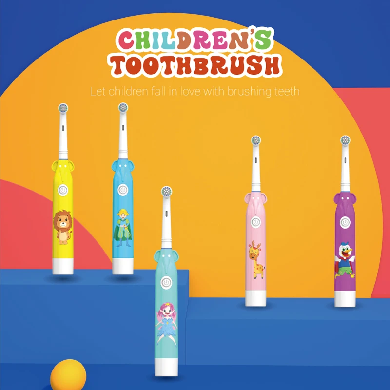 

Kid's Rotation Electric Toothbrush Portable Waterproof Cartoon Tooth Brush Tartar Removal Teeth Whitening Cleaning Oral Care