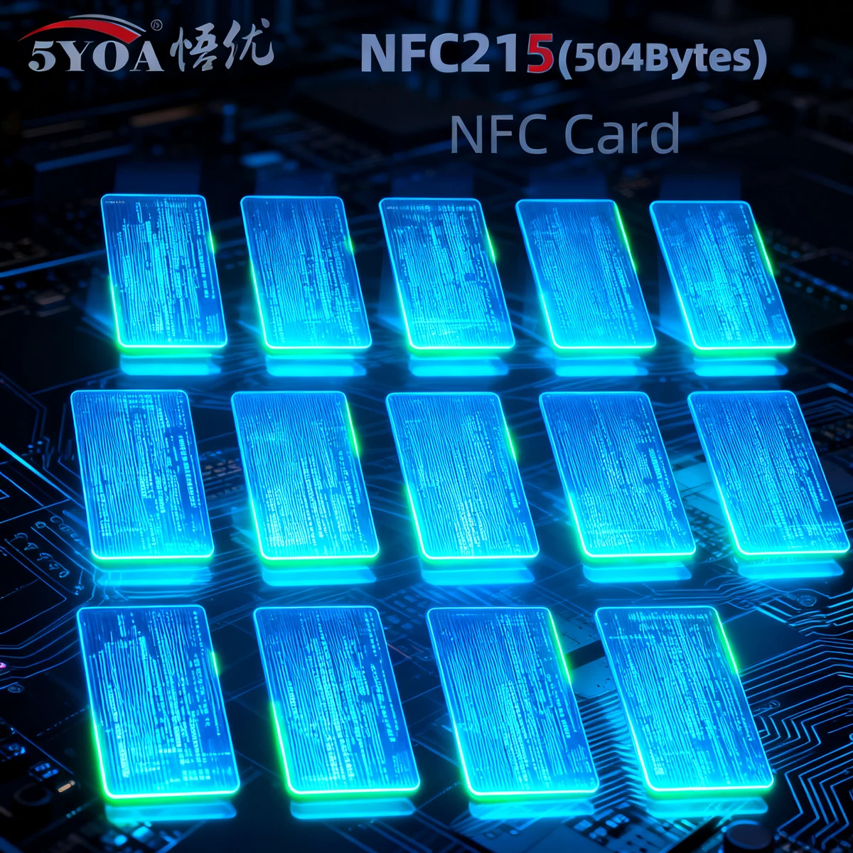 5YOA 100pcs Cartões NFC Ntag215 13.56MHz ISO IEC14443A Moedas de emblemas de chave de PVC à prova d'água 25mm para controle de acesso e pagamentos móveis