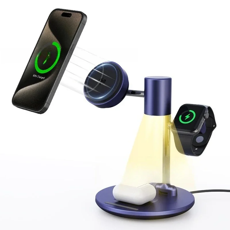 

4-in-1 magnetic refrigeration wireless charger, night light mobile phone holder