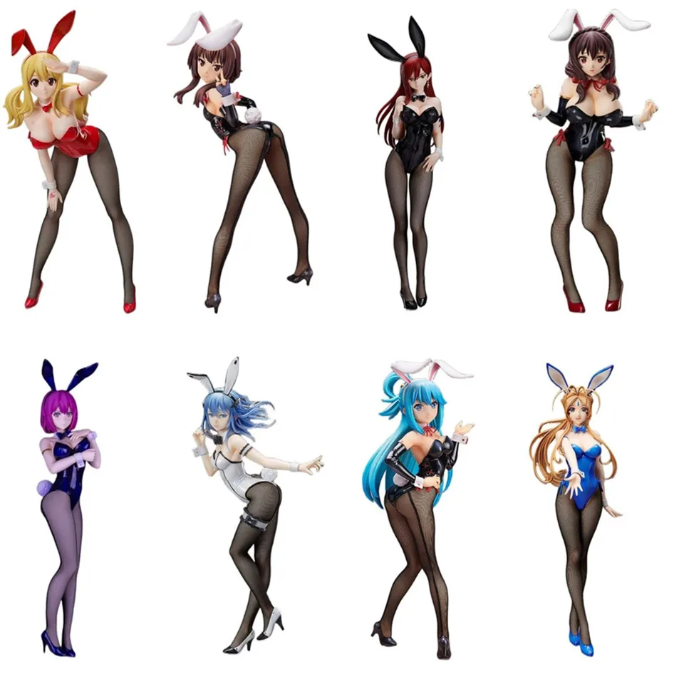 

Native Lacia Yunyun Hisako Arato KonoSuba Megumin Aqua Lucy Erza Bunny girl figure PVC Action Collectible Anime Toys Gift