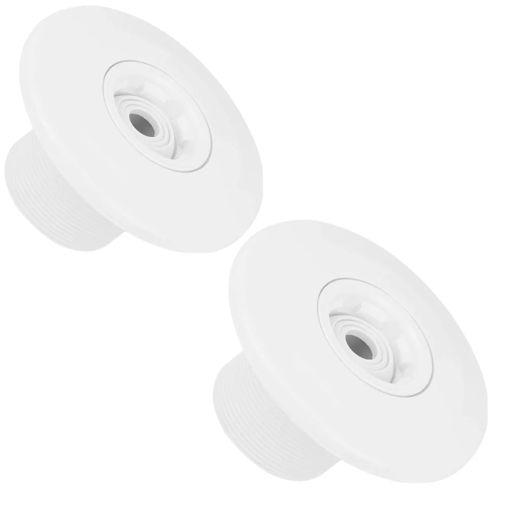 2 PCS Durable White Pool Jet Nozzle Plastic Swivel Rotatable Spa Massage Nozzle 360 Degree Rotating Portable Pool Wall Return