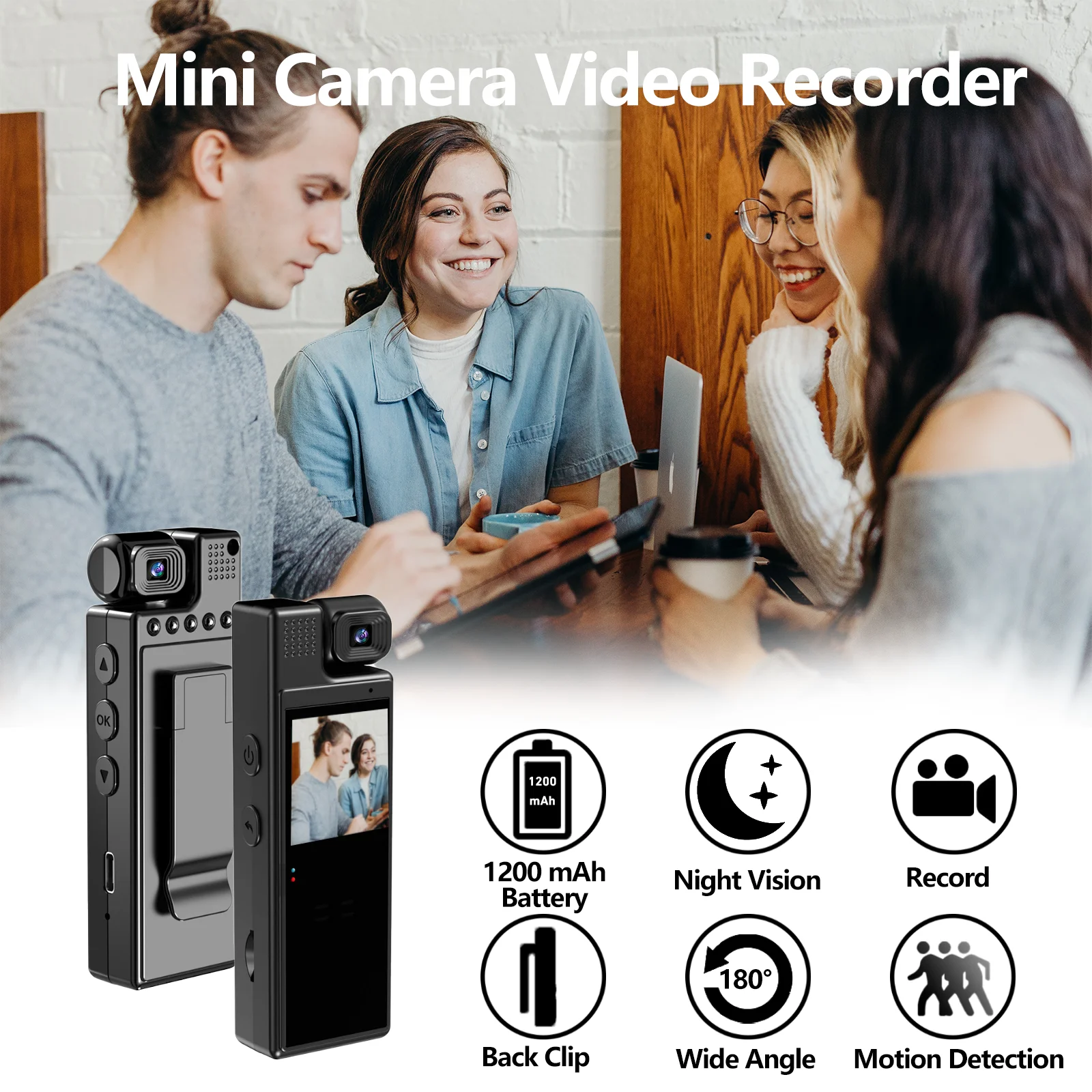 Mini Camera 1080P Wifi 1.3inch Screen Portable Digital Video Recorder BodyCam Infrared Night Vision Police Miniature Camcorder