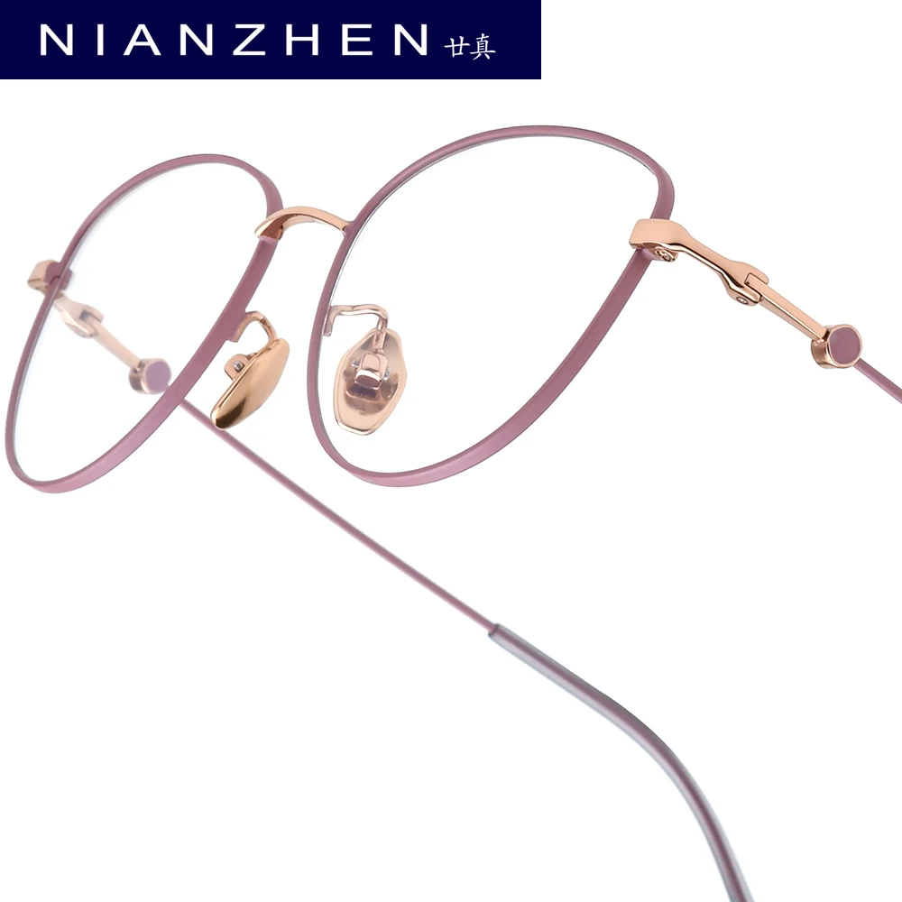 NIANZHEN إطار نظارات من التيتانيوم النقي للرجال 2025 جديد عين القط العلامة التجارية تصميم النظارات خفيفة الوزن نظارات ريترو 101 #1