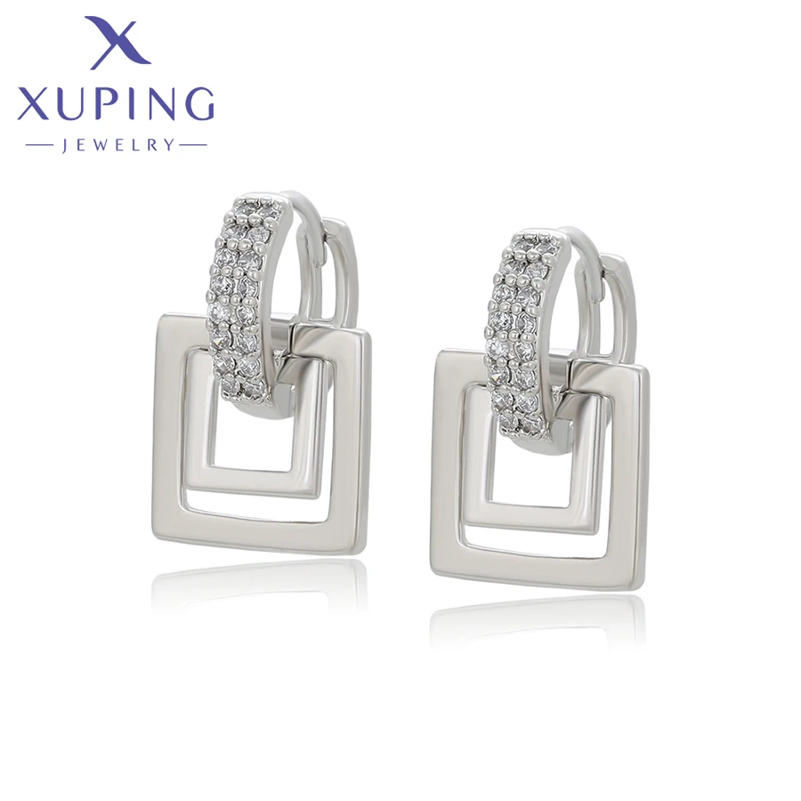 Xuping Jewelry Fashion New Arrival Simple Earrings Stone Platinum Earring for Women Trendy Jewellery Gift X001005701