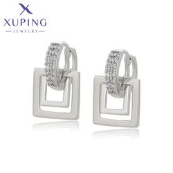 Xuping Jewelry Fashion Hot Selling Square Simple Earrings Stone Platinum Earring for Women Trendy Jewellery Gift X001005701