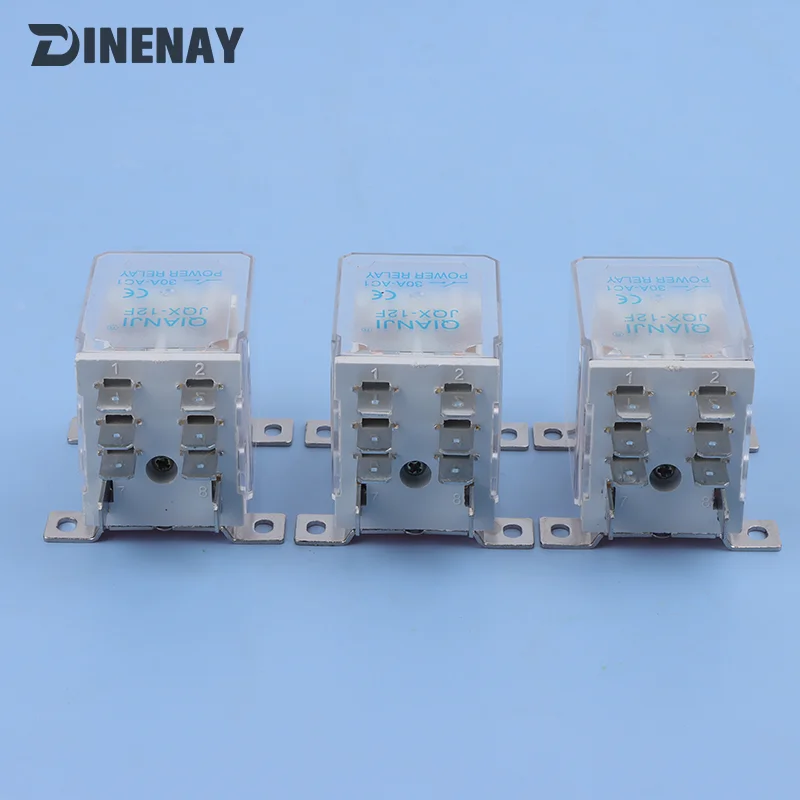 JQX-12F-2Z 12VDC/24VDC/220VAC 30A 8 Pin Electromagnetic Power Relay DPDT 2 NO 2 NC