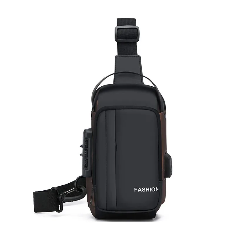 Mini Handbag Men's Sling Bag Durable Oxford Men's Crossbody Chest Funny Pack with Phone Pocket, Zip Closure for Daily Commute