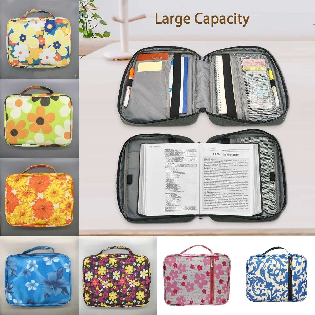 Bible Study Book 1pcs Large Holy Cover Case Carry Bag Protective Canvas Handbag Book Storage Bag for Women Organizing